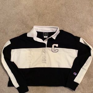 Champion letterman’s crop top